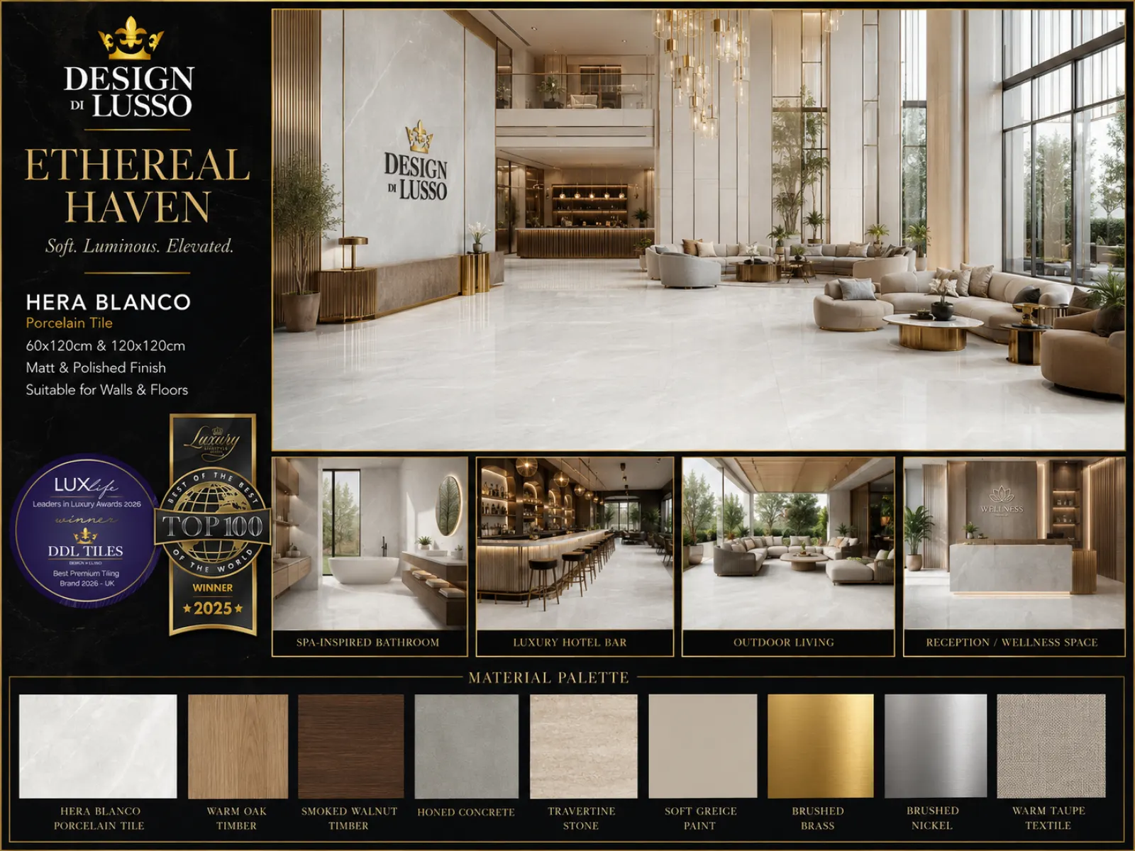 Weightless Light: Blanco Hera tile mood board