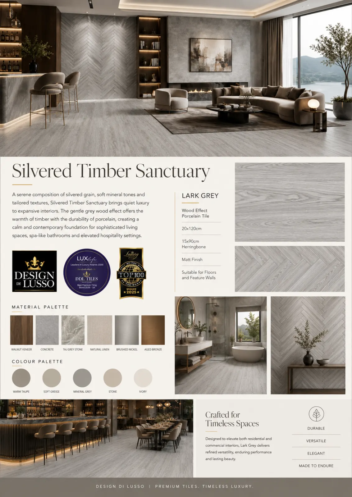Slate Serenity: Grey Lark tile mood board