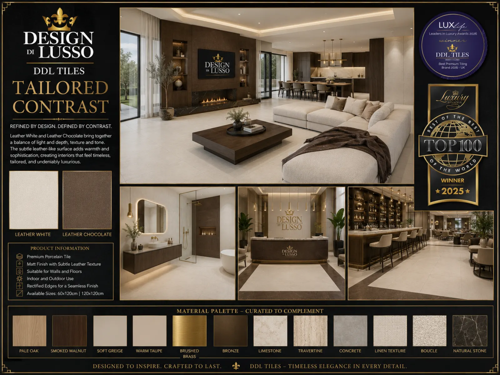 Honeyed Glow: Beige Leather tile mood board