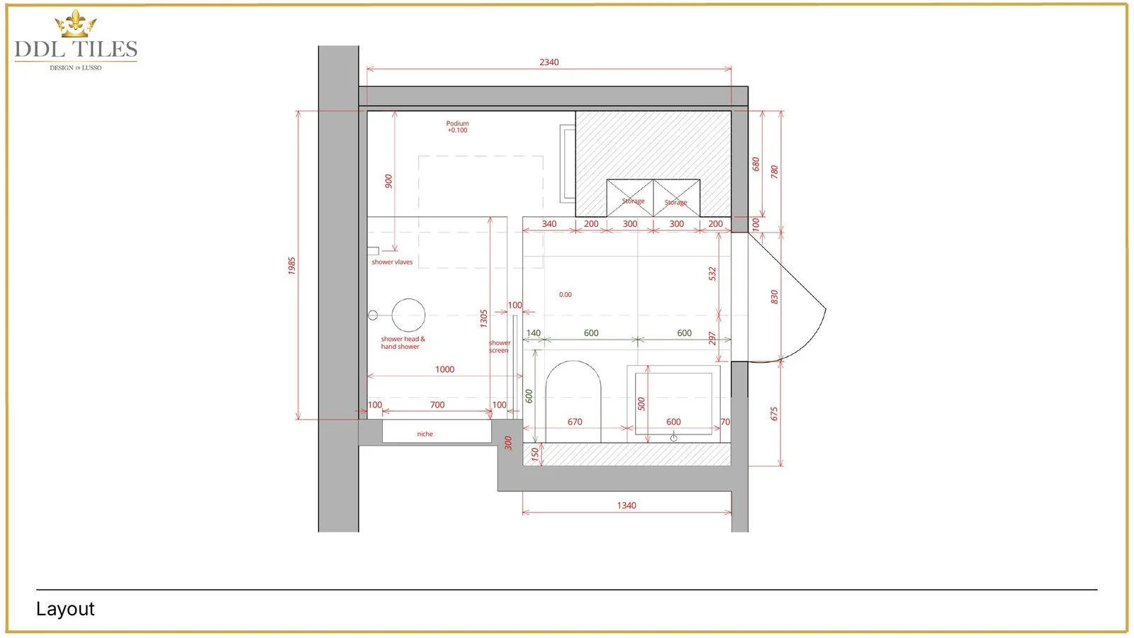 Aldenham guest bathroom floor plan and layout