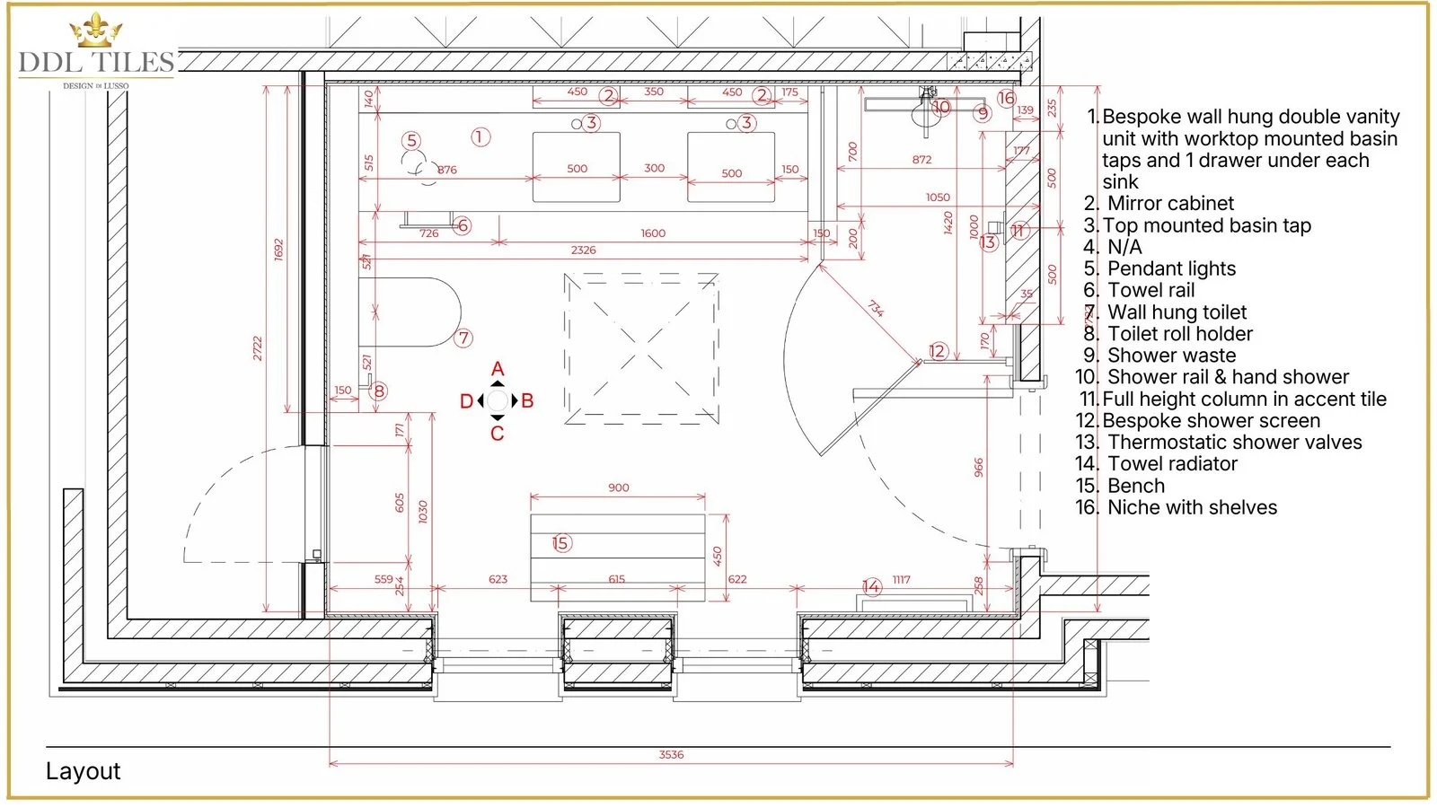 Guest Bathroom layout or lighting plan