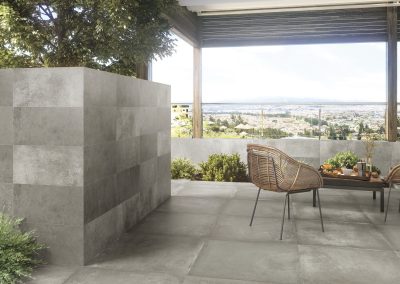 patterned outdoor tiles used on wall floor showing outdoor terrace from from design di lusso watford outdoor tile shop